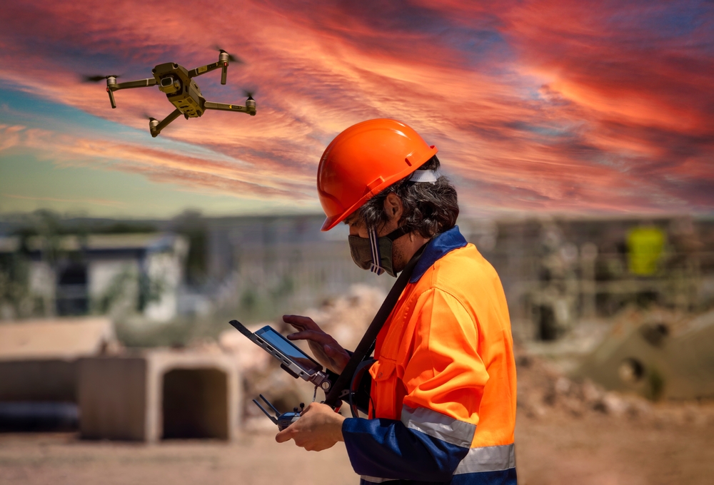 Drone using advanced mining tech to survey a mine site in Australia