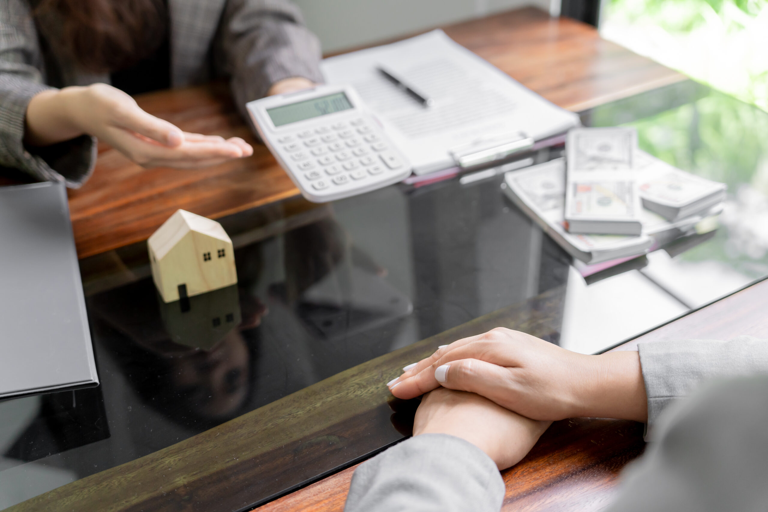 Business people signing contract making deal with real estate ag