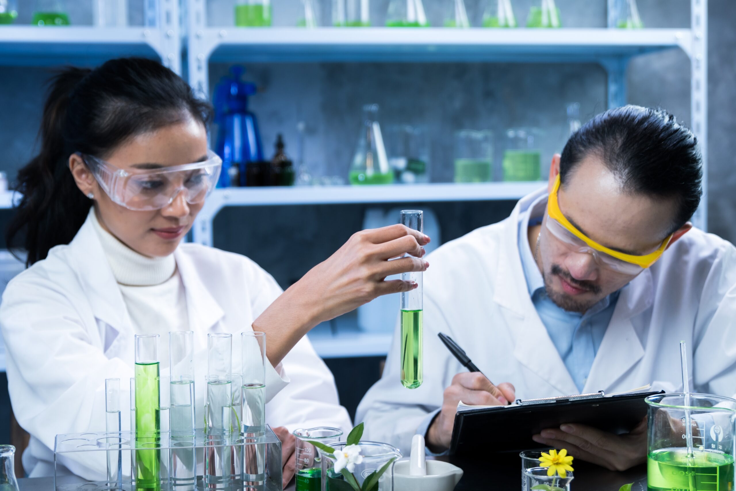 Scientists,Analyzing,The,Results,Of,Biofuels,Produced,From,Natural,Extracts